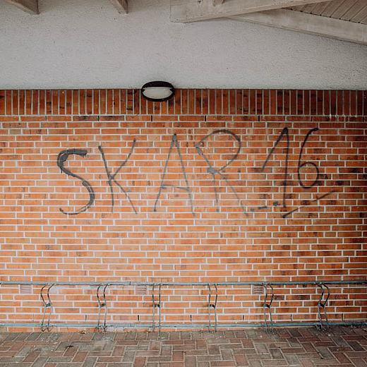 Graffitibeseitigung auf Klinker
